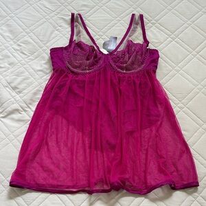 Cacique Fuchsia Lace Chemise
